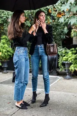 black top and jeans outfits