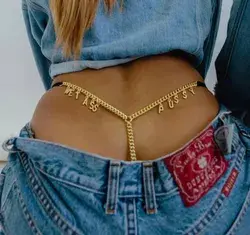 Custom Name Letter Waist Chain Belt, Body Chain Lingerie, Belly Chain Jewelry Gold Silver, T String Thongs Jewelry For Women, Gift For Her
