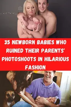 35 Newborn Babies Who Ruined Their Parents' Photoshoots In Hilarious Fashion