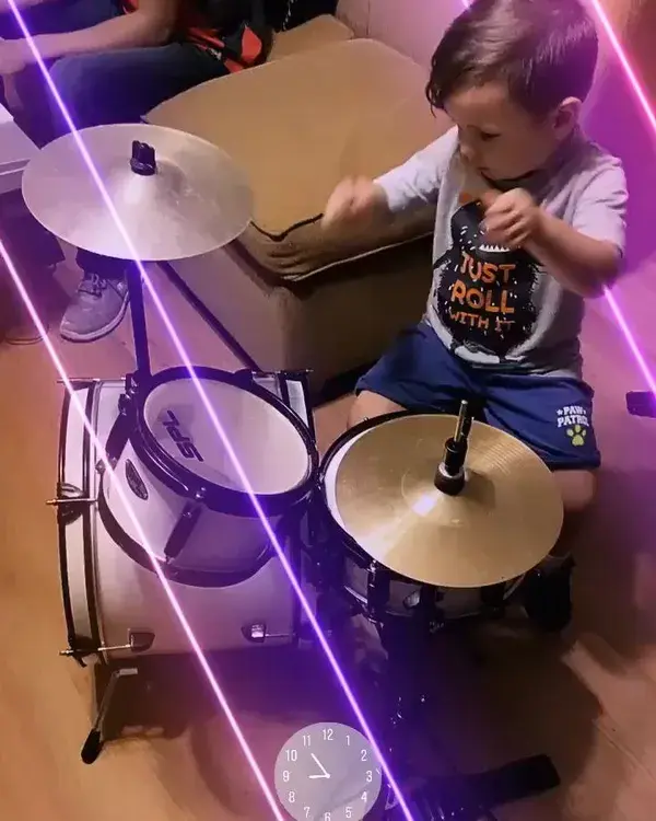 Drummer boy 2 years old #drummer