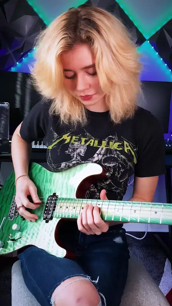 Sophie Lloyd with a Blink 182 cover