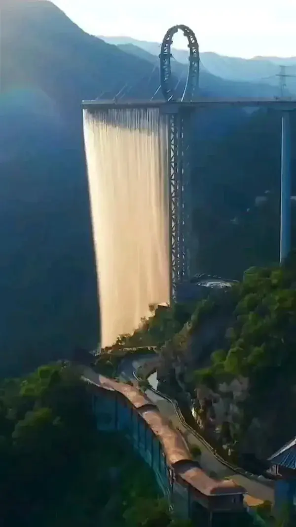 Guangdong_s Highest Sky Corridor Waterfall china