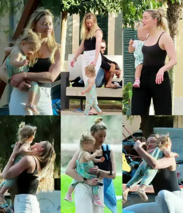 Amber Heard and her daughter.