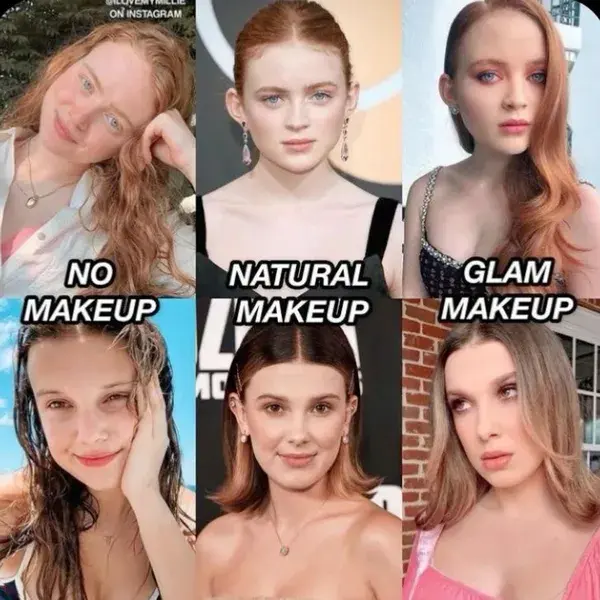 No makeup/ with makeup