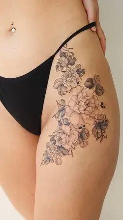 • floral hip tattoo •