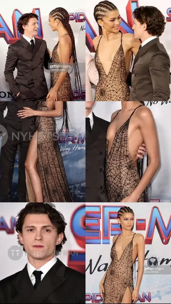 Tom Holland and Zendaya at the premiere of Spider-Man: No Way Home