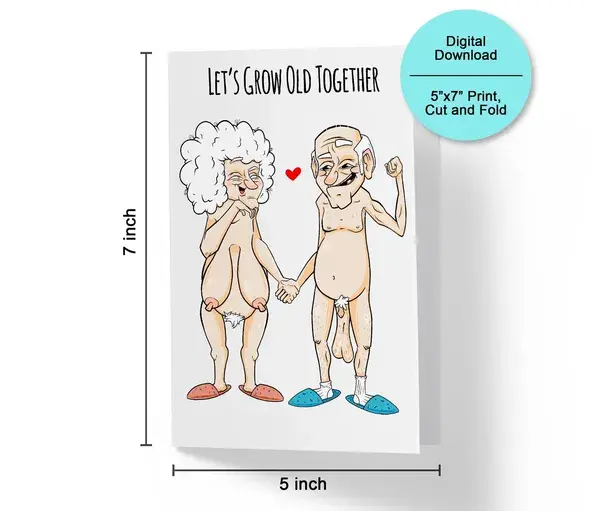 Printable Anniversary Card, Lets Grow Old Together, Anniversary Gift for Husband, Wife, Girlfrien...