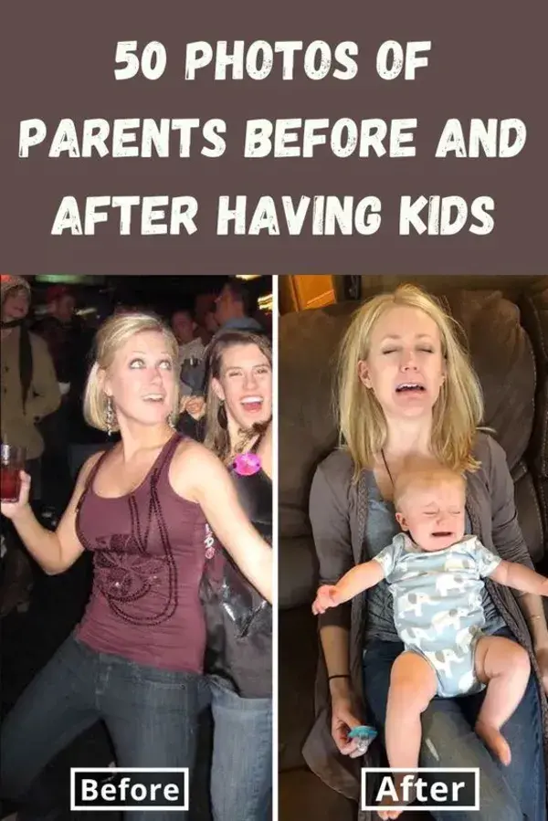50 photos of parents before and after having kids 