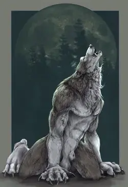 Werewolf and woman