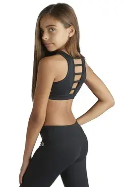 Liakada Girls Ascent Stylish & Supportive Sports Bra with Wide Shoulder Straps Dance, Gym, Yoga, Cheer!