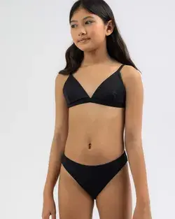 Topanga Girls' Gigi Triangle Bikini Set in Black | Size 08