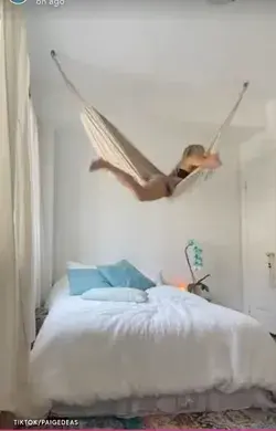 Bedroom ceiling hammock