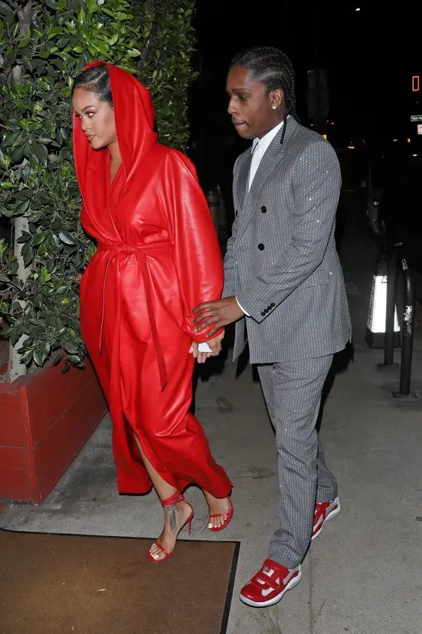 February 12, 2022:  Rihanna heads to Giorgio Baldi Restaurant, Santa Monica