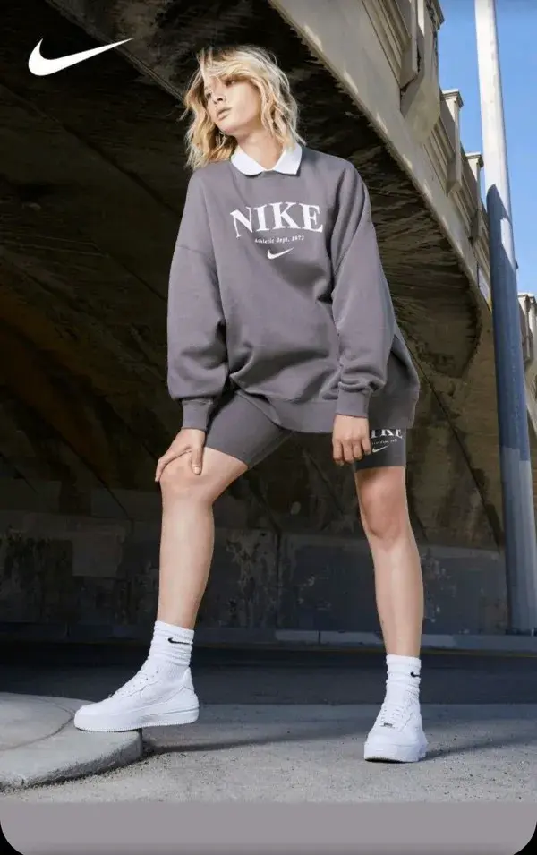 Nike pullover and biker shorts