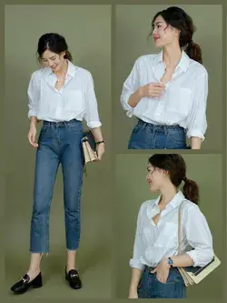 Sunny Days Korean Casual Outfit for Summertime Casual Denim Skirt: Korean Fashion apeal with Flirty