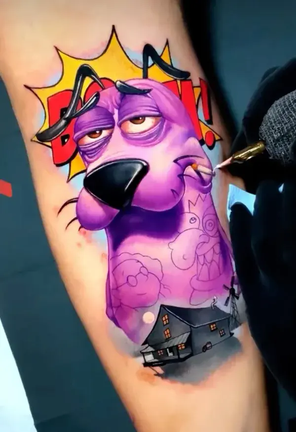 Courage Dog tattoo by Pablo Frias