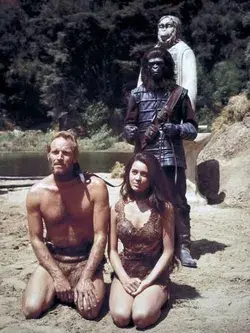 Charlton Heston, Linda Harrison. "Planet of the Apes" [1968], Directed by Franklin J. Schaffner.