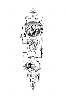 I will hand draw a geometric tattoo design in my style