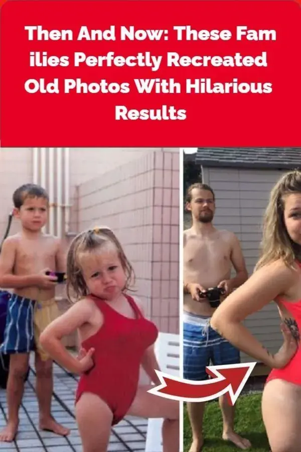 Then And Now: These Families Perfectly Recreated Old Photos With Hilarious Results