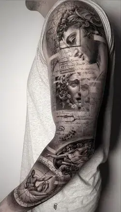 Micro realism sleeve tattoo