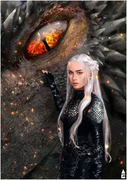 Daenerys Targaryen with dragons