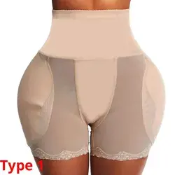 CXZD Women Hip Pads High Waist Trainer Shapewear Body Tummy Shaper Fake Ass Butt Lifter Booties Enhancer Booty Lifter Sexy Lace - Type 1 - apricot / M / China