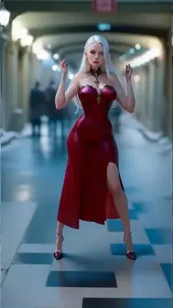 Dance in a red Dress.