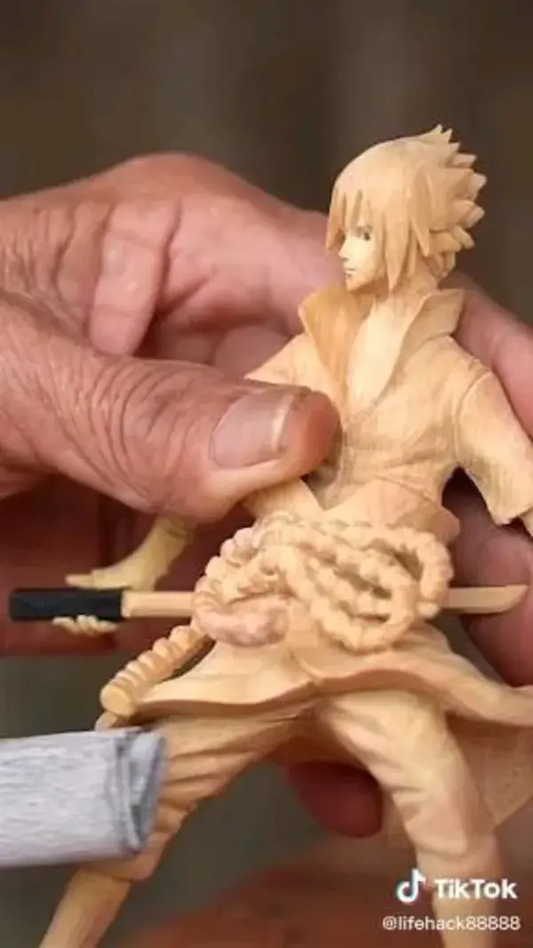 Sasuke Uchiha Wood Art
