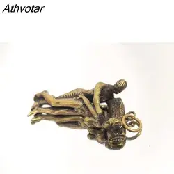 Athvotar Mini Vintage Brass Sexy Decorative Keychain Ornament Craft Figurines 2-Posture For Home Bar Party Desk Decoration Gift 601-1 L1