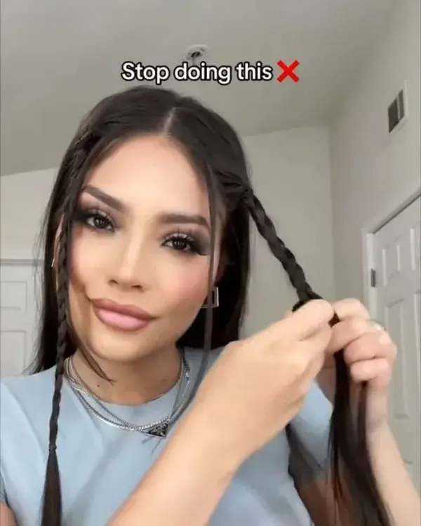 Stunning braids hairstyle hack Credits:@brookesouza