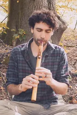 Native american flute playing