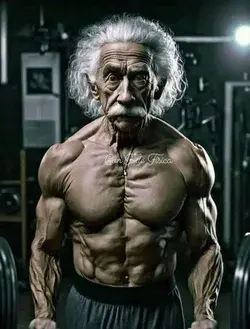 Einstein Gym body by midjourney ai art