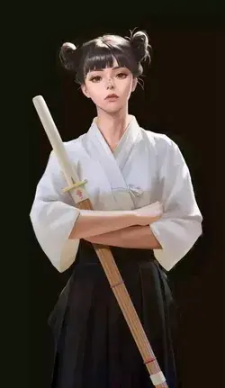 anime girl cool tradisional samurai