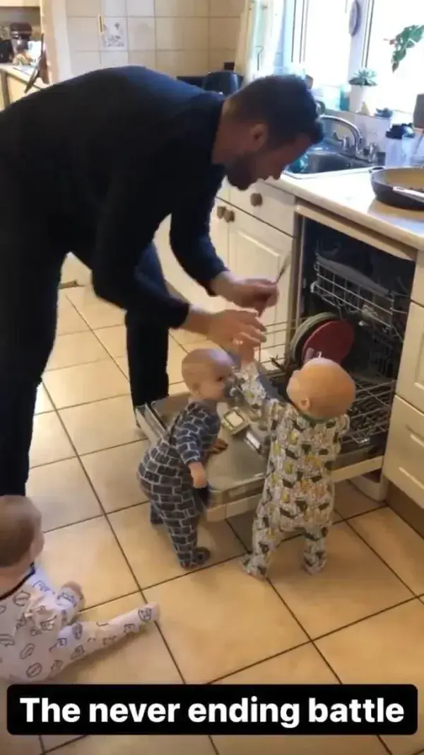 Look how patient dad is with his kids