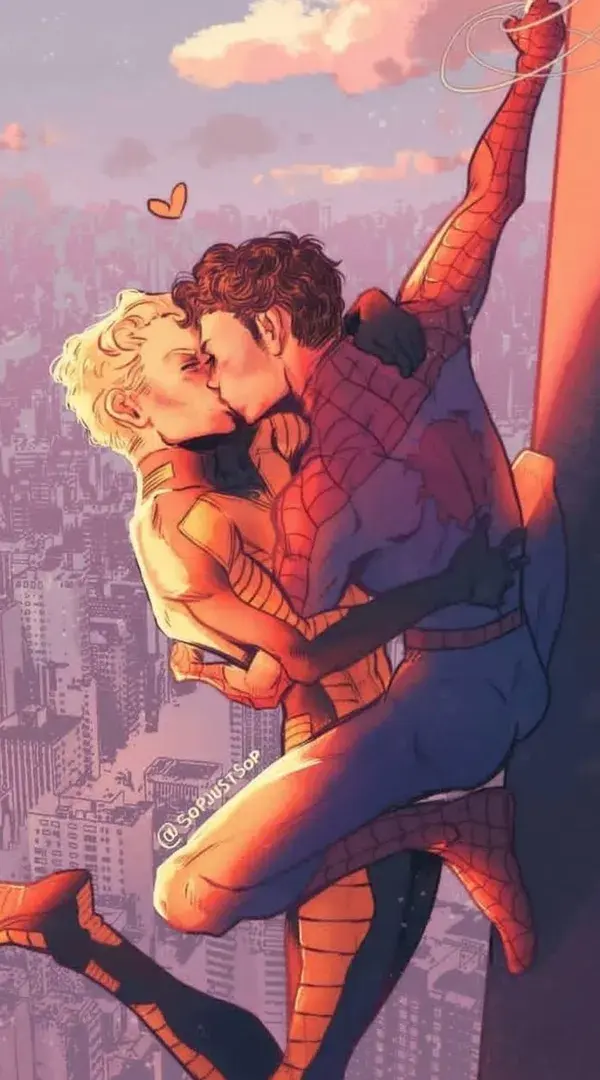 #SpideyTorch - #SpiderMan x The Human Torch, Peter Parker x Johnny Storm by SopJustSop twitter