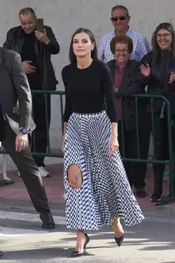 Queen Letizia  H&M Toga archive skirt to film festival