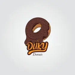 DUKY Donuts for food and drink logo, cafe,bar,resataurant