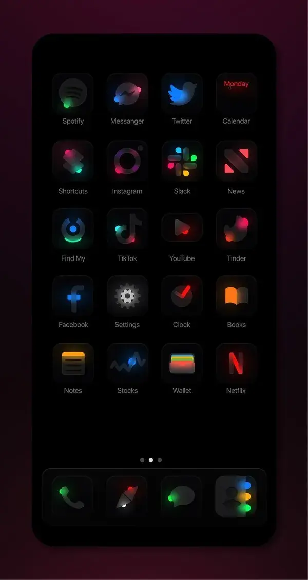 Dark matte icons for iOS