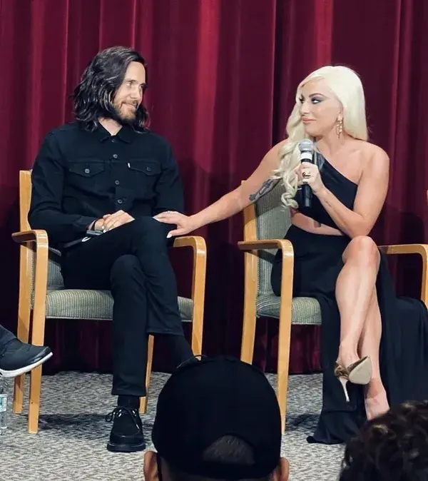 Jared Leto and Lady Gaga at House Of Gucci press conference 😍🖤