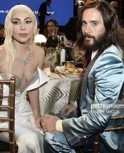 Beautiful Jared Leto and Lady Gaga at SAG Awards 😍💙💛✨