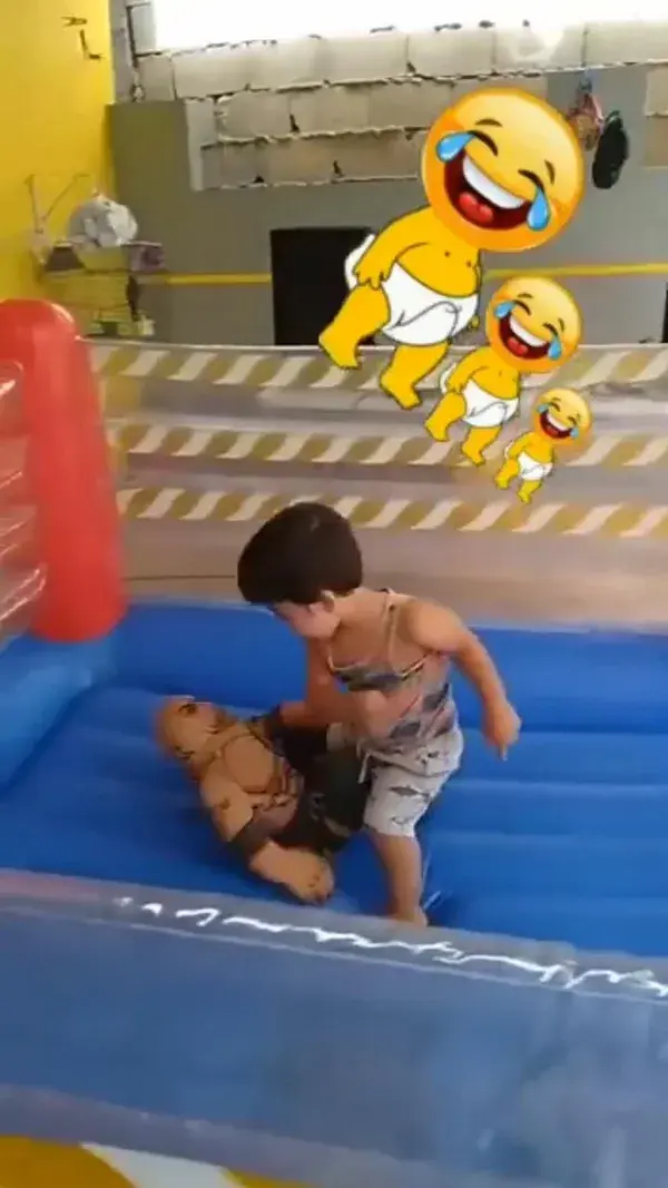 Small Wrestler Fight with his toy