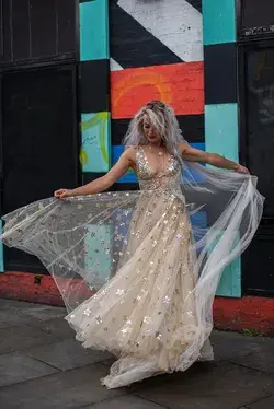 Celestial Wedding Dress - Unique Wedding Dress - Tulle Wedding Dress