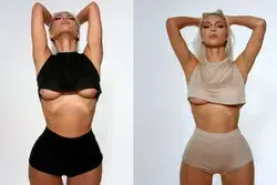 Kim Kardashian posa sexy e mostra nova linha de pijamas para o verão