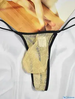 OrcaJump - Mens Sexy Basic Lace Panties (1 PC) - Comfort Low Waist, Plus Size, Super Sexy Light Blue, White, - White / M