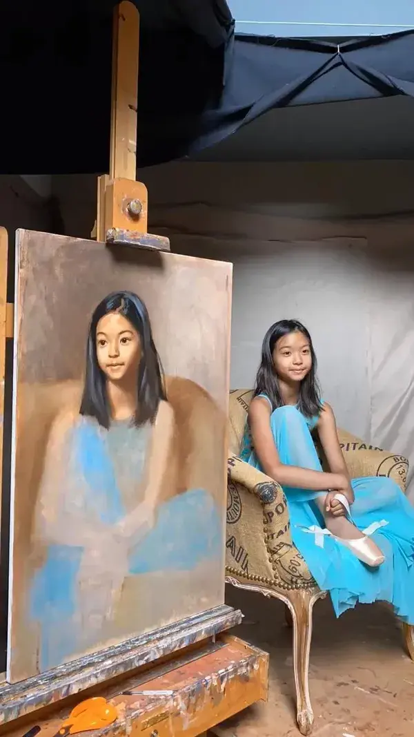 Painting Nampet - Timelapse Video - Hazel Morgan Fine Art Portraits