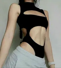 Cut out Bodysuit for flat chest