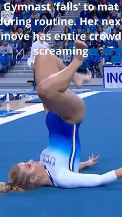 Gymnast ‘falls’ to mat during routine. Her next move has entire crowd screaming