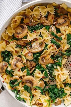 Parmesan Spinach Mushroom Pasta Skillet