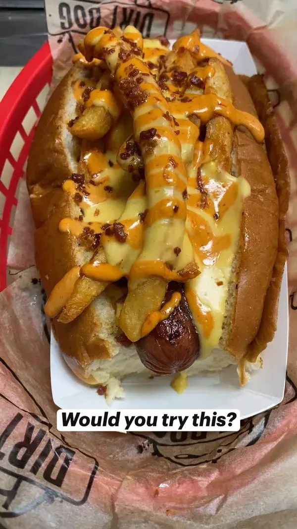 Hot dog, cheese dog, American food, food porn, foodie travel, comfort food, street food, food truck