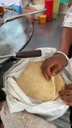 Indian street food spicy paneer roll